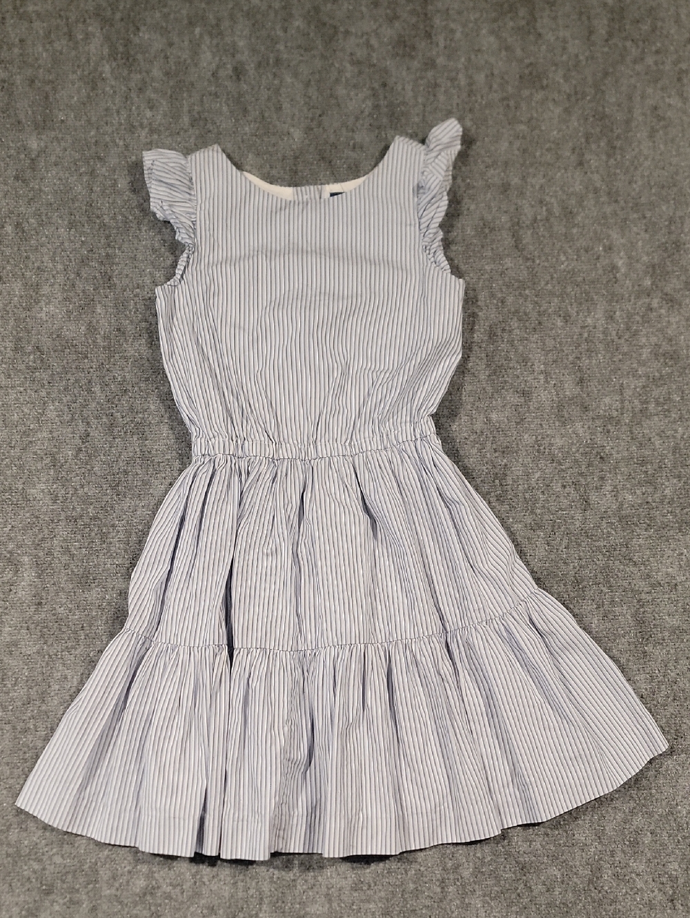 Polo by Ralph Lauren Light Blue and White Striped Tiered Dress